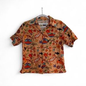 Alix of Bohemia Floral Print Short Sleeve Button-Up Shirt